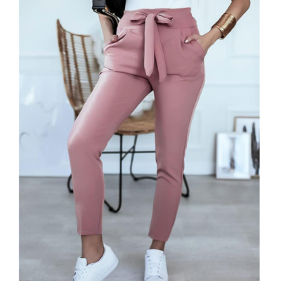 Sexy solid color casual high waist pants - Thumbnail 3