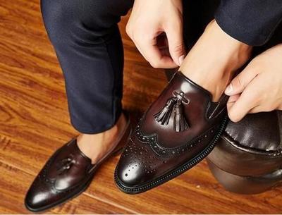 Men Summer Season Classic Chocolate Brown Wingtip Loafers For Mens