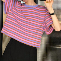Color Block Stripe Summer Tee - Thumbnail 2
