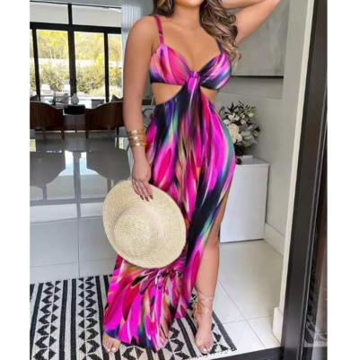 Women'S Fashion Print Sexy Sleeveless Dress