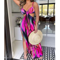 Women'S Fashion Print Sexy Sleeveless Dress - Thumbnail 1