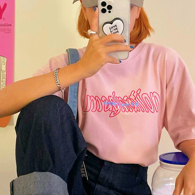 Imagination pastel pink tee