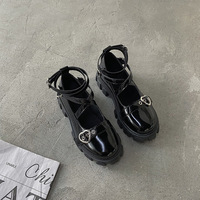 Black Heart Punk Gothic Love Girl Shoes - Thumbnail 3