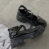 Black Heart Punk Gothic Love Girl Shoes - Thumbnail 4