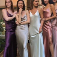 A Line Sheath Cowl Neck Slip Silk Maxi Evening Dresses - Thumbnail 3