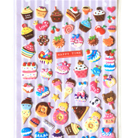 Ice creams, Desserts and Candy - Embossed Japanese kawaii Squishy Stickers (LARGE) - Thumbnail 1