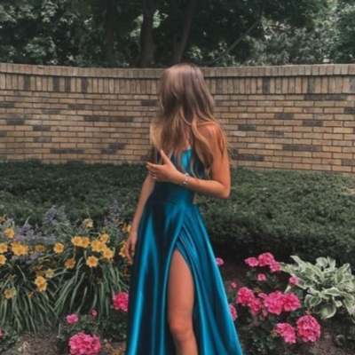 Simple a-line long prom dresses formal gowns - Thumbnail 3