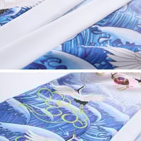 Crane print cardigan jacket men's and women's kimono sun protection cloak - Thumbnail 5