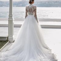 Vintage A-Line High Neck Long Sleeve Wedding Dresses - Thumbnail 1