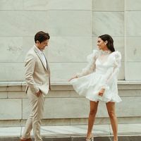 Princess A-Line Long Sleeve Little White Wedding Dresses - Thumbnail 2