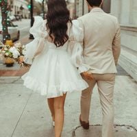 Princess A-Line Long Sleeve Little White Wedding Dresses - Thumbnail 1