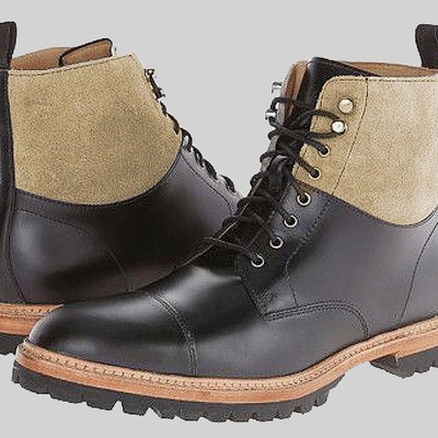 Men decent fashion black captoe ankle high handmade boot - Thumbnail 4