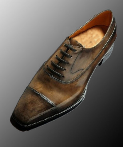 Classic Rust Brown Leather Cap Toe Lace Up Christmas Shoes