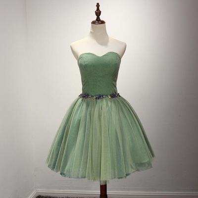 Sage short homecoming dresses with colorful rhinestones - Thumbnail 4