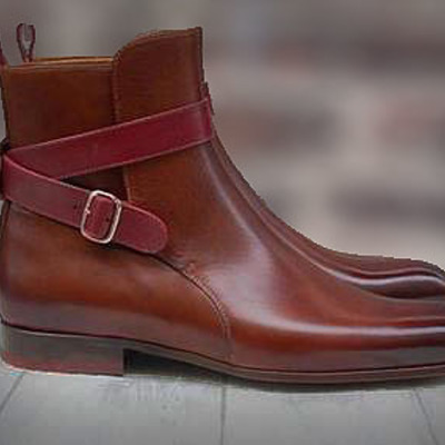 Handmade brown jodhpur leather adults boot