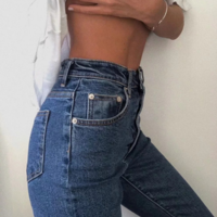 Slim High Waist Stretch Jeans - Thumbnail 3