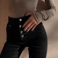 Slim High Waist Stretch Jeans - Thumbnail 1