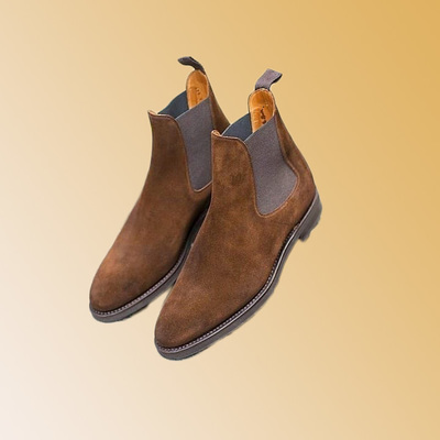 Men brown suede stylish best outerwear chelsea ankle high boot - Thumbnail 4