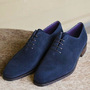 Decent Formally Navy Blue Suede Handmade Lace Up Shoes-2