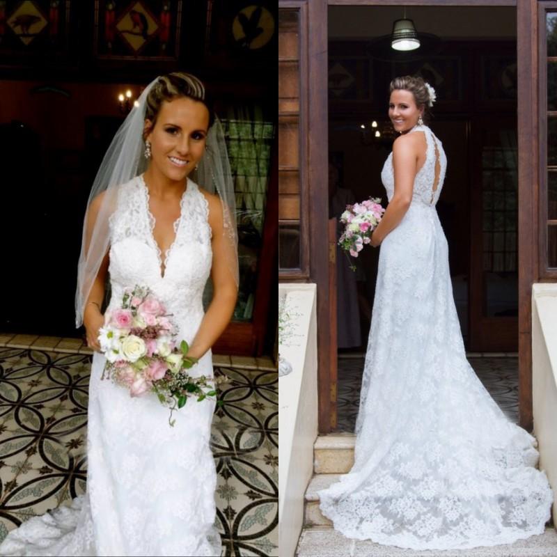 vintage halter wedding dress