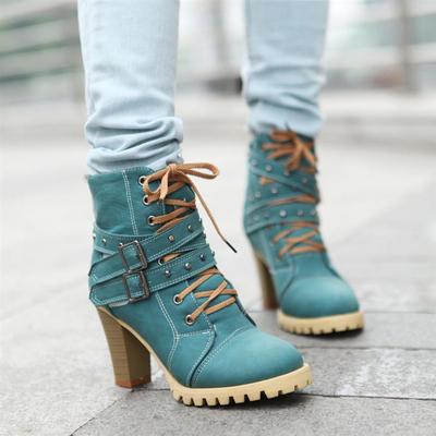 Women high heel half short ankle boots winter martin snow botas fashion footwear warm heels boot shoes s-489