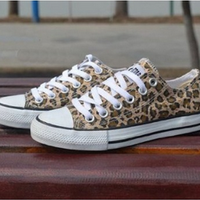Leopard Print Canvas Lace-Up Sneakers S-491 - Thumbnail 3