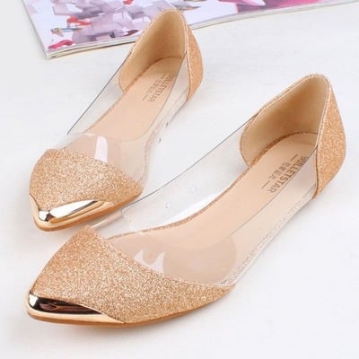 Transparent pointed shoes s-492