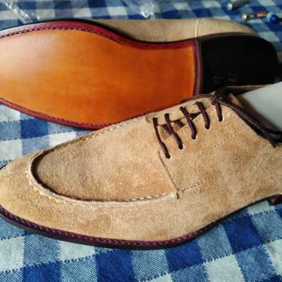 Latest design men handmade suede material formal dress lace ups shoes