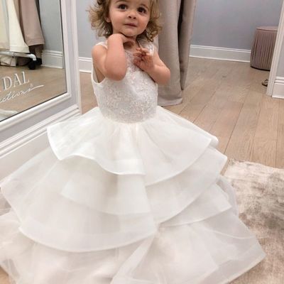 Lovely a-line tier flower girl dresses birthday party gown for girls