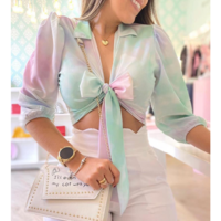 Women'S Long Sleeve Cardigan Shirt Top - Thumbnail 1