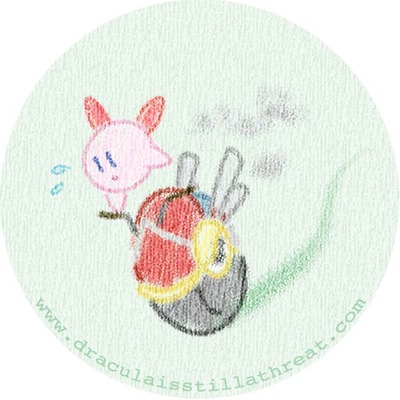 2" x 2" sticker - crayon kirby