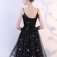 SP1561,Cute black v neck short prom dress,Black homecoming dress - Thumbnail 1