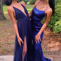 SP1564,Sexy Blue Prom Dresses,Spaghetti Straps Evening Dresses,Mermaid Party Gown - Thumbnail 1