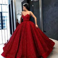 SP1567,Sweetheart Red Military Ball Prom Dress Sparkly Quinceanera Dress - Thumbnail 1