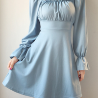 A line long sleeve little dress party dress - Thumbnail 2