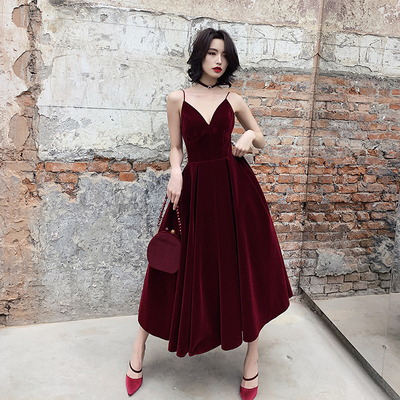 Sp1601,burgundy velvet short prom dress homecoming dress