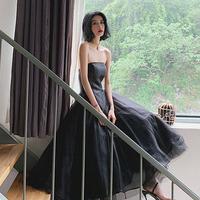 SP1602,Black Elegant Strapless Evening Dress,Strapless Tulle Homecoming Dresses - Thumbnail 2