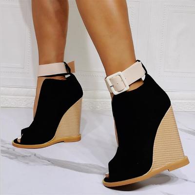 Sexy wedge with high heel sandals s-496