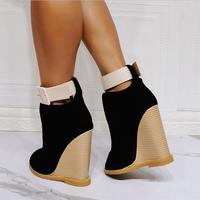 Sexy wedge with high heel sandals S-496 - Thumbnail 4