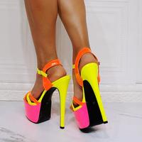 Sexy fluorescent high-heeled women's sandals S-501 - Thumbnail 2