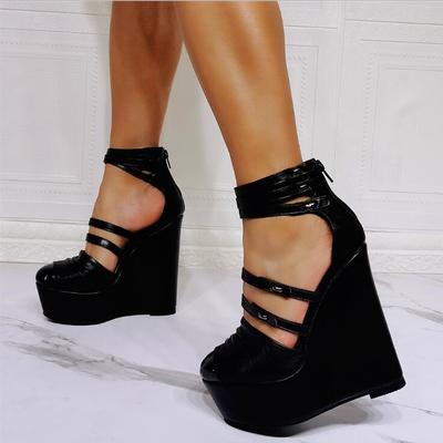 Sexy black high heel sandals s-507