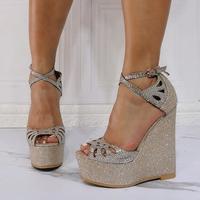 Rhinestone hollow sexy high heel sandals S-508 - Thumbnail 2