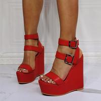 Red sexy high heel sandals S-509 - Thumbnail 1