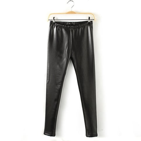 PU Leather Fleece Lined Leggings