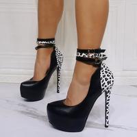 Sexy leopard stitching stiletto shoes S-515 - Thumbnail 4