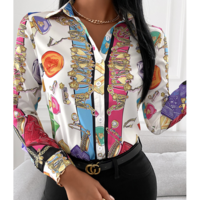 Fashion Printed Long-Sleeved Shirt - Thumbnail 1
