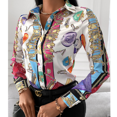 Fashion Printed Long-Sleeved Shirt