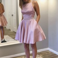 SP1620,Cute A Line Jewel Short Homecoming Dress with Beading - Thumbnail 1