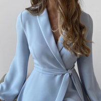 Solid Color Women'S Long Sleeve Dress - Thumbnail 3