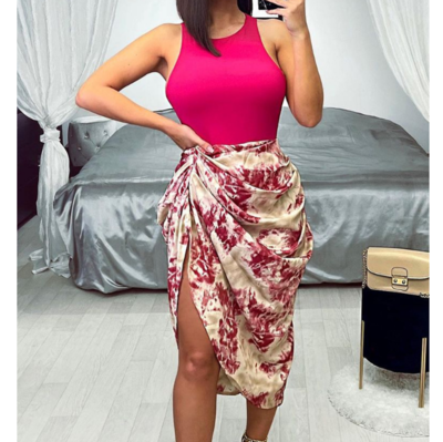 Women Printed Sleeveless Vest Dress